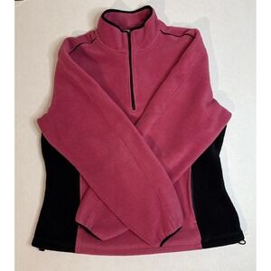 Port Authority Women's Size XL Pink/Black Quarter Zip Fleece Pullover Latitudes